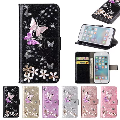 Girl's Glitter Leather Wallet Diamond Case For IPhone 15 14 13 12 11 XS Max  8 7 • $15.97