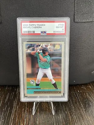2000 Topps Traded Miguel Cabrera Rookie Card RC #T40 PSA 8 FUTURE HOF MARLINS • $105.99