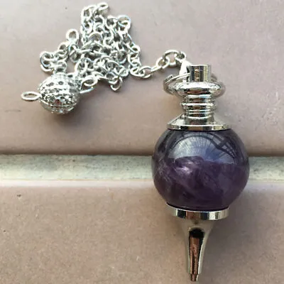 Natural Amethyst Quartz Crystal Point Pendant Bead Stone Necklace Amulet Healing • $3.32