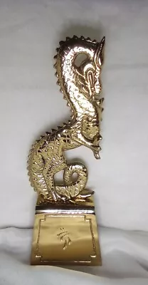 One Vintage Mid Century Brass Chinese Dragon Andiron For Fire Place Never Used • $299