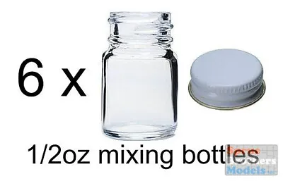 SBM044 SB Models - 1/2oz Empty Glass Mixing Bottles With Cap (Qty 6) • $15.99