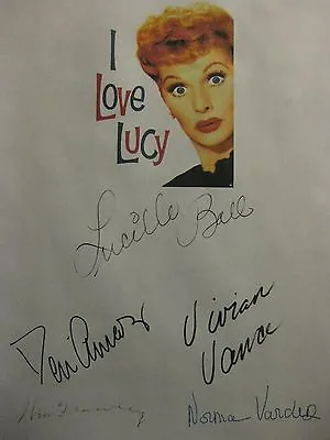 I Love Lucy Signed TV Script X5 Lucille Ball Desi Arnaz Vivian Vance Frawley Rpt • $19.99