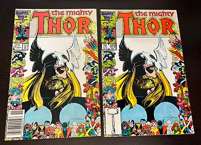 THOR #373 -- Marvel 25th Border 1986 -- Direct + Newsstand VARIANT (C) • $14.39