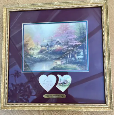 £100 • Buy Rare Thomas Kinkade Collectors Stepping Stone Cottage Framed Print With COA.