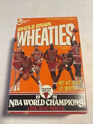$20 • Buy 1991 Michael Jordan Chicago Bulls NBA Champions Mini Wheaties Box Sealed 3/4 OZ