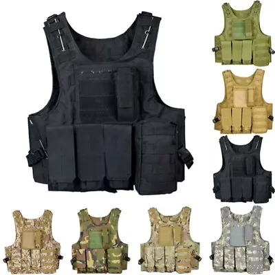 Tactical Vest Multi-pocket Army Military Vest Paintball Combat Vest For Wargame • $46.52