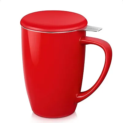 LOVECASA 16 OZ Tea Mug With Infuser And Lid Tea Infuser Mug With Handle Ceramic • $18.95