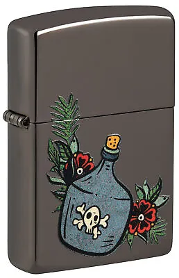 Zippo Moonshine Jug Design Black Ice Windproof Lighter 48409 • $36.95