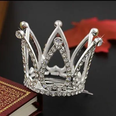 1pc Small Crown Tiara Hair Combs Clear Stone Crystal Mini Crown Women Hair Acces • $13.59