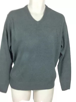 Dockers Mens Sweater Sz S Gray Thin Knit V-Neck Long Sleeve Argyle Pullover • $11.98