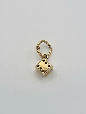 9ct 375 Yellow Gold Dice Charm Pendant Vintage 9k  • $80.82