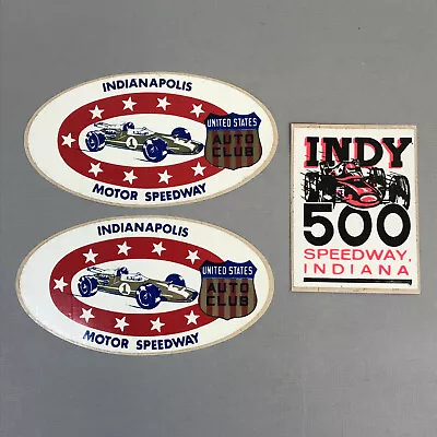 3 Vintage 1960 Indianapolis Motor Speedway Decal Auto Club Indy 500 Indiana • $9