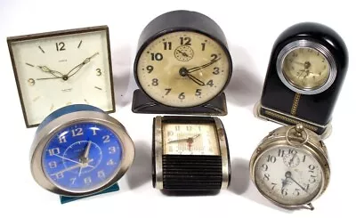 Lot Of 6 Vintage Desktop Style Clocks Westclox Semca Seth Thomas War Alarm PARTS • $9.99