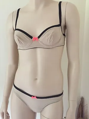 £2.99 • Buy Bnwot Ladies Sheer Nude Underwear Bra Thong Knickers Matching Set