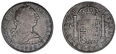 8 Silver REALES/Silver Charles IV - Carlos IV Mexico 1790. VF • £174.79