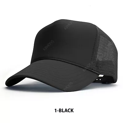 Trucker Hat Foam Mesh Baseball Cap Snapback Plain Solid Men Hats Caps II • $7.85