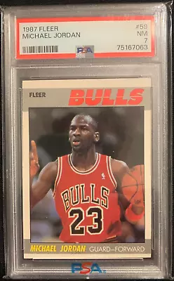 Michael Jordan 1987 Fleer #59 Psa Nm 7 Bulls • $124.50