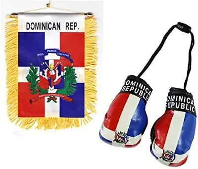 Dominican Rep. Mini Flag WITH Boxing Gloves Car Rear-View Mirror Office Decor  • $11.40