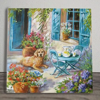 Ceramic Picture Tile  A Tranquil Spot  By Judith Yates New & Boxed 20cm X 20cm • £25.95