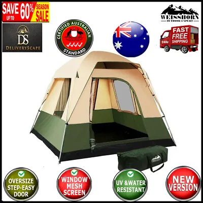 Weisshorn Family Camping Tent 4 Person Hiking Beach Tents Green • $98.72