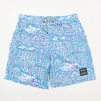 Maui And Sons Men's 7  Stretch Swim Trunk Shorts Lined 90s Loco Moco Volley NWT • $17.99