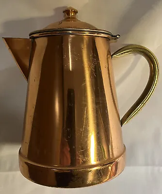 Tagus R97 Copper Coffee Tea Pot And Lid Brass Handle Portugal Vintage • $24.75
