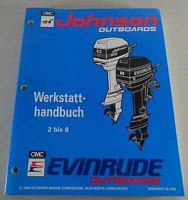 Shop Manual Johnson / Evinrude Boat Engines With 2 - 8 Hp Stand 1993 • $106.34