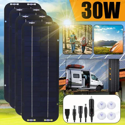 Lot 30W Solar Panel Kit 12V Trickle Battery Charger Maintainer For Boat RV Car • $84.99