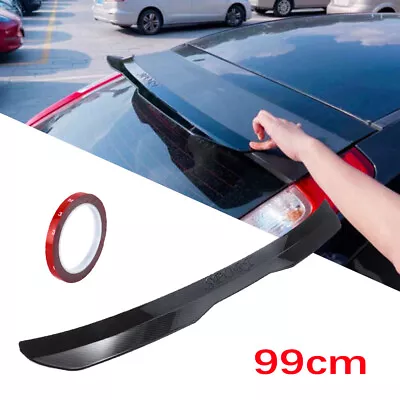 Car Rear Roof Lip UNIVERSAL Spoiler Wing Carbon Fiber Look Tail Trunk Kit ABS • $39.99