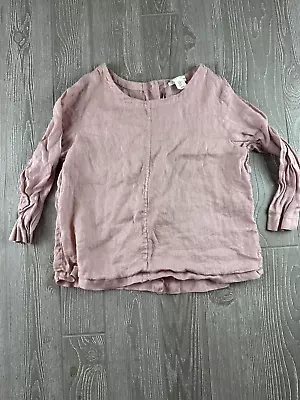 Nicole Miller Women's M Shirt Pink Linen Blouse Top • $17.99