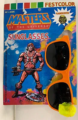 Vintage Brazil Masters Of The Universe Sunglasses ORANGE With Fluorescent He-Man • $29.99