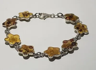 QVC Artisan Crafted Sterling Silver Dried Flower Link Bracelet • £67.51