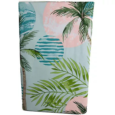 Tropical Sunsets Vinyl Tablecloth Palm Trees Soft Moons Light Colors Asst. Size • $12.95