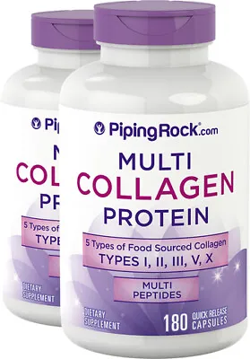 £31.63 • Buy 2 X Natural Multi Peptides Collagen 2000mg Anti Aging Skin Hair 360 Capsules