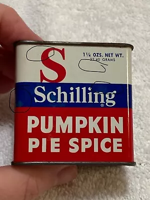 Vintage Red And Blue Schilling Vintage Spice Tin - Pumpkin Pie Spice - 1 1/4 Oz • $16.99