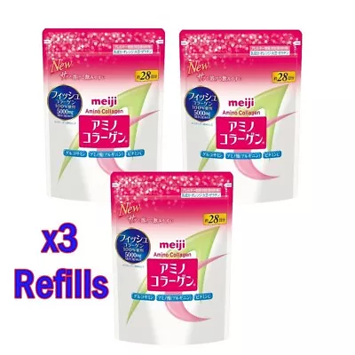 Meiji Amino Collagen Powder 28days(196g) X3 Refills White Pack • $70.50