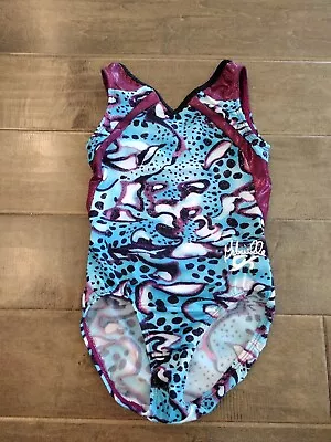 GK ELITE Turquoise Magenta Wine Gabrielle Gabby Douglas Gymnastics Leotard CM • $24.95