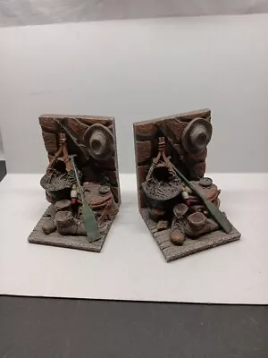 Vintage Pair Of Hunting/Fishing Gear Bookends Resin Home Decor Shelf Desk  • $19.99