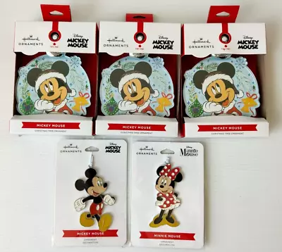 Hallmark Disney Mickey Minnie Mouse Christmas Tree Decorations Ornaments  X 5 • $50