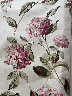 £89.99 • Buy Laura Ashley Hydrangea Pink Natural Fabric 2.6 Metre Remnant