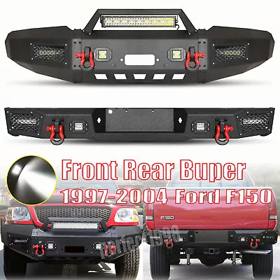 Offroad Front Rear Bumper For 1997-2004 Ford F150 W/Winch Plate Lights D-Rings • $626.99