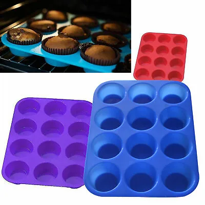 £4.49 • Buy 1 X Large Muffin Yorkshire Pudding Mould Bakeware 12 Cup Cake Baking Tray