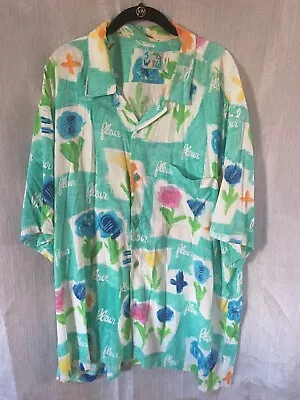 Jams World Mens Tropical Hawaiian Shirt Green Blue XXL • $55