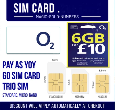 £0.99 • Buy O2 SIM CARD PAY & GO FOR IPHONE's AND SAMSUNG GALAXY ONE SIZE FITS ALL SIM CARD