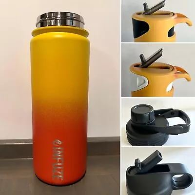 18oz Infuze Water BottleYellow Orange SunriseFlavor LidStainless Hydro Flask • $25