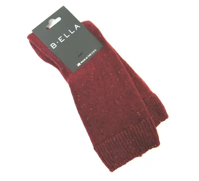 B. Ella Ladies 86% CASHMERE Crew Socks Moda Speckled Burgundy - NEW • $33