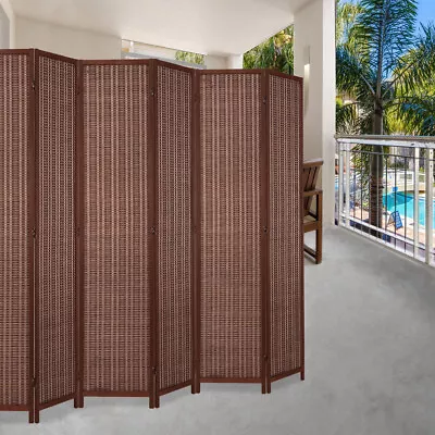 4/6/8 Panels Woven Room Divider 6 Ft. Portable Privacy Screens Wall Freestanding • $42.99