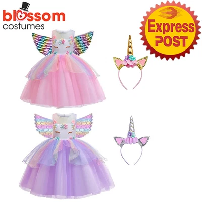 $29.95 • Buy N166 Unicorn Tutu Dress Up Pony Fairytale Girl Book Week Costume Headband Wings