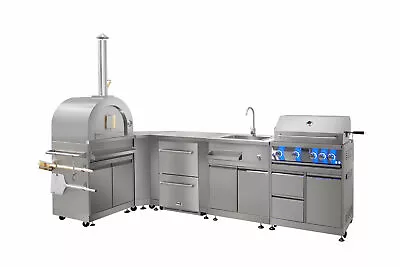 $7033 • Buy Thor Outdoor Kitchen Grill Station With Double Drawer Refrigerator