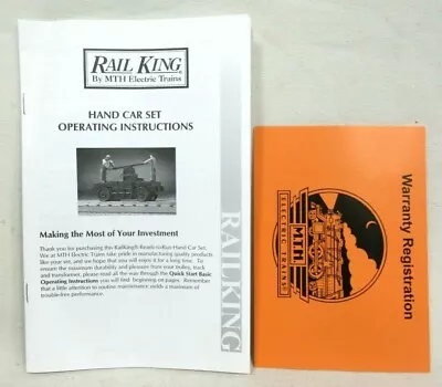 MTH RailKing Hand Car Set Freight Operating Instructions Booklet & Warranty Card • $9.99